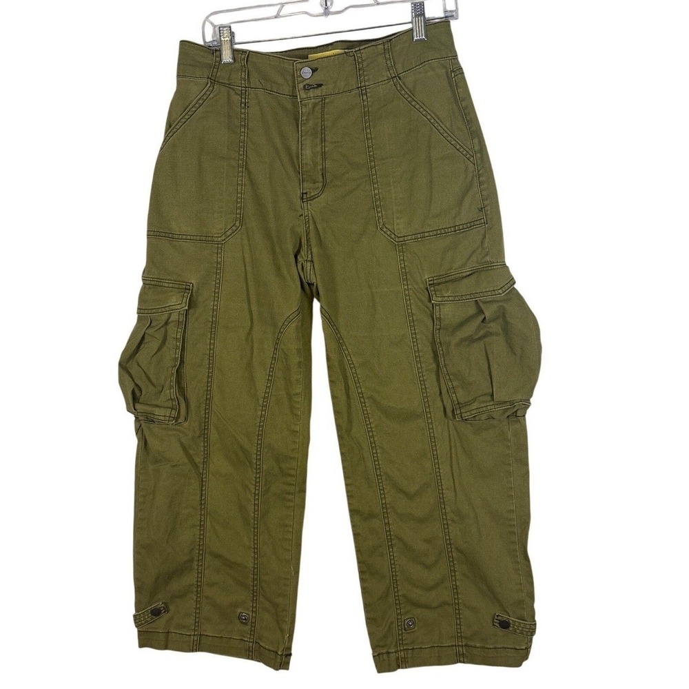 Circus NY Sam Edelman Olive Green Cargo Pants Wide Leg Cropped Utility Size 28